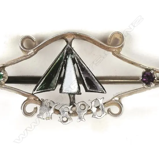 An interesting early 1910s silver and enamel bar brooch of suffragette interest