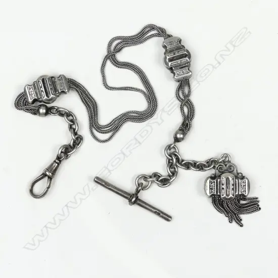 A late 19thC silver Albertina chain