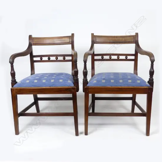 A pair of William IV mahogany carver chairs