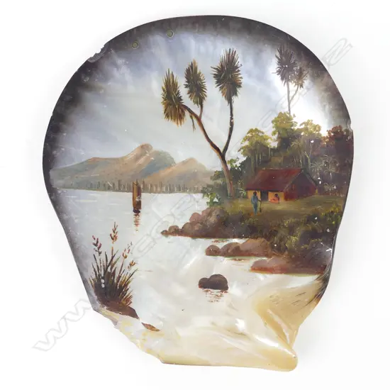 A painted shell in the manner of John Philemon Backhouse