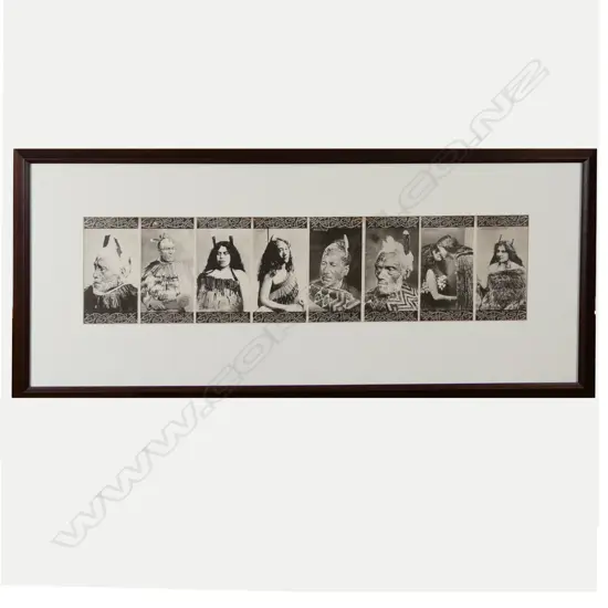 A set of eight Maori portrait carbonette photograph postcards