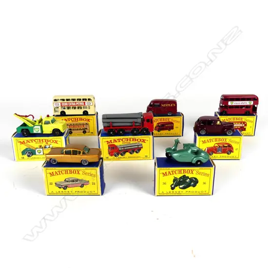 Eight boxed Lesney 'Matchbox' Series model vehicles