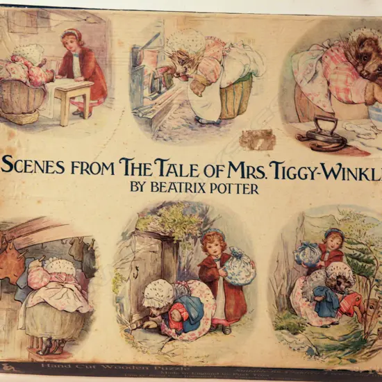 ‘Beatrix Potter’ illustrated hand cut boxed wooden jigsaw by Frederick Warne & Co