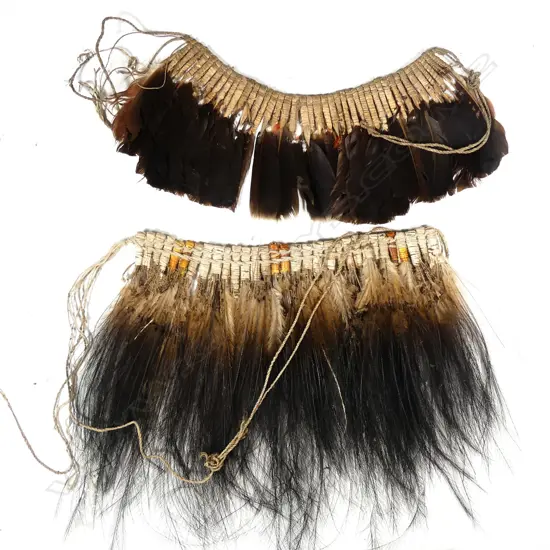 Two old Papua New Guinean tribal feather headdresses