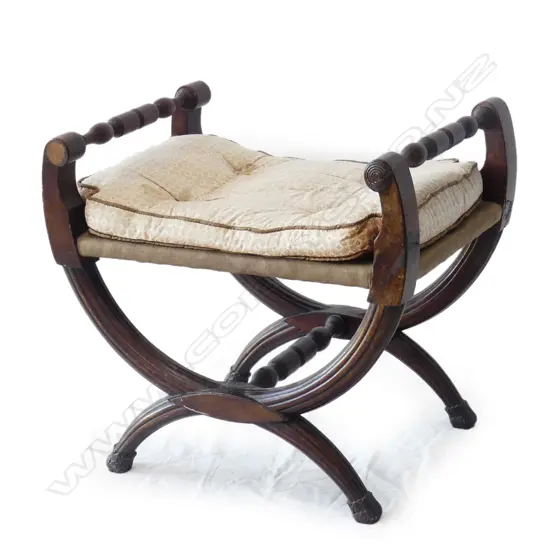 An Edwardian mahogany cerrule stool