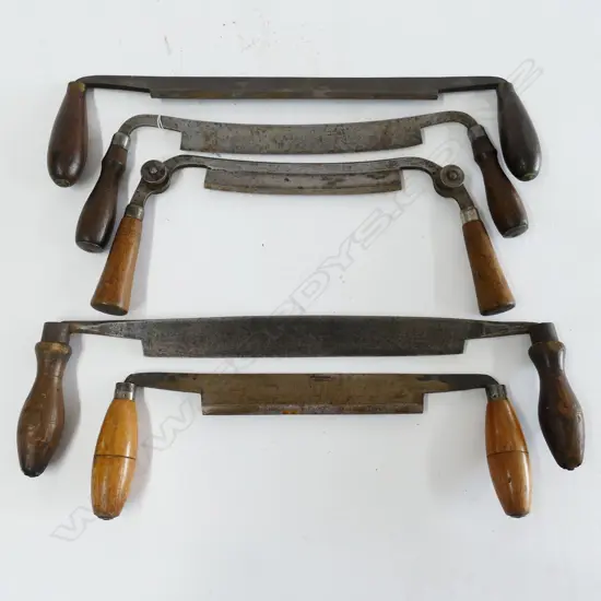 Five various two handled draw knives