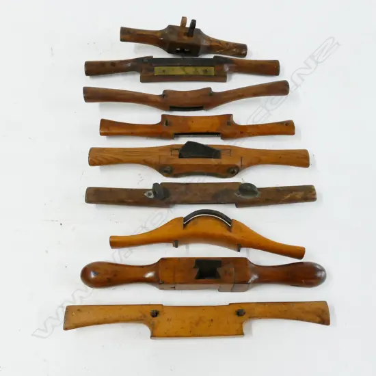 Nine various spokeshaves