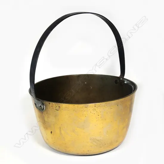 A Victorian cast brass jam pan