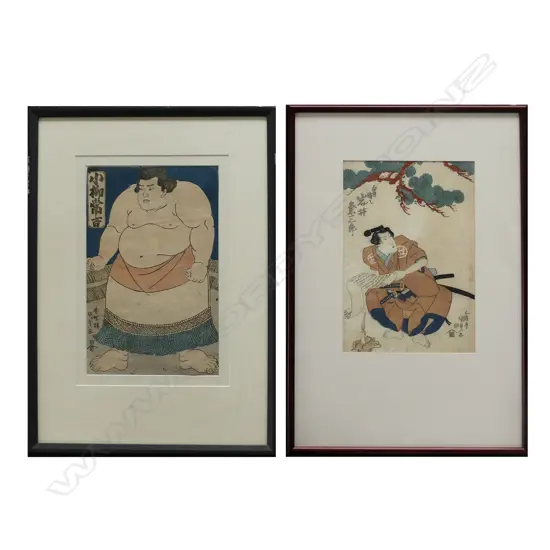 Two Japanese ukiyo-e woodblock prints