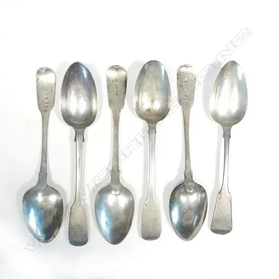 Six silver tablespoons