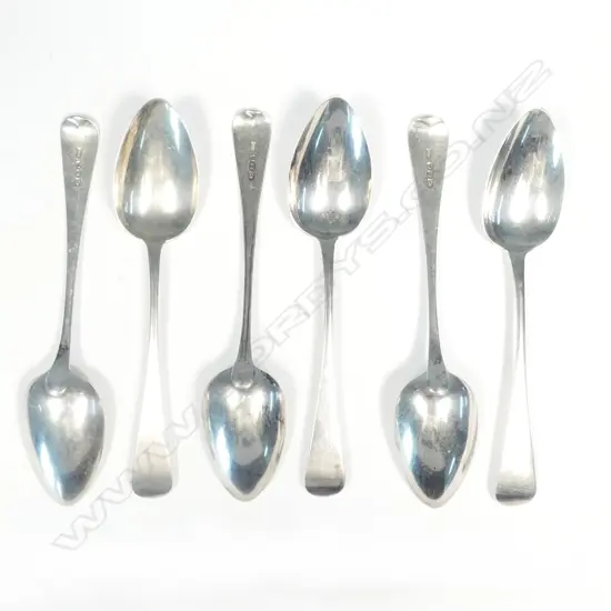 Six George IV silver dessert spoons