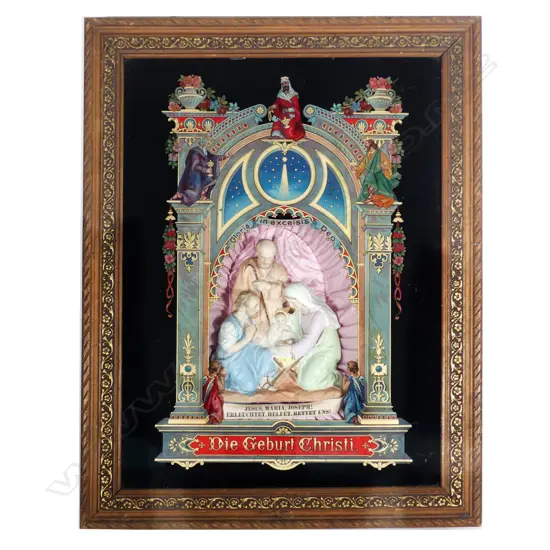 A framed musical ecclesiastical diorama