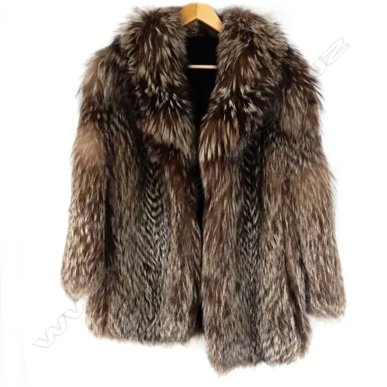 A luxurious silver fox fur jacket