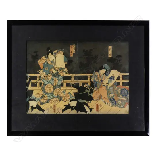 Toyokuni III (1786-1864) [aka Kunisada] ukiyo-e woodblock diptych