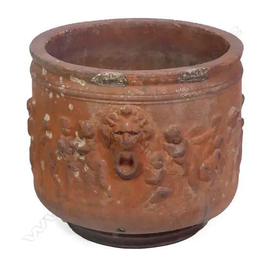 A 19thC terracotta garden pot