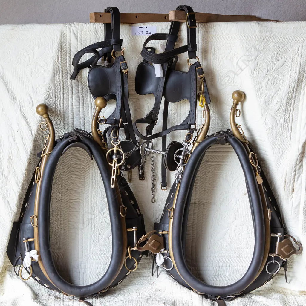 One pair leather Amish harness, Image 1++