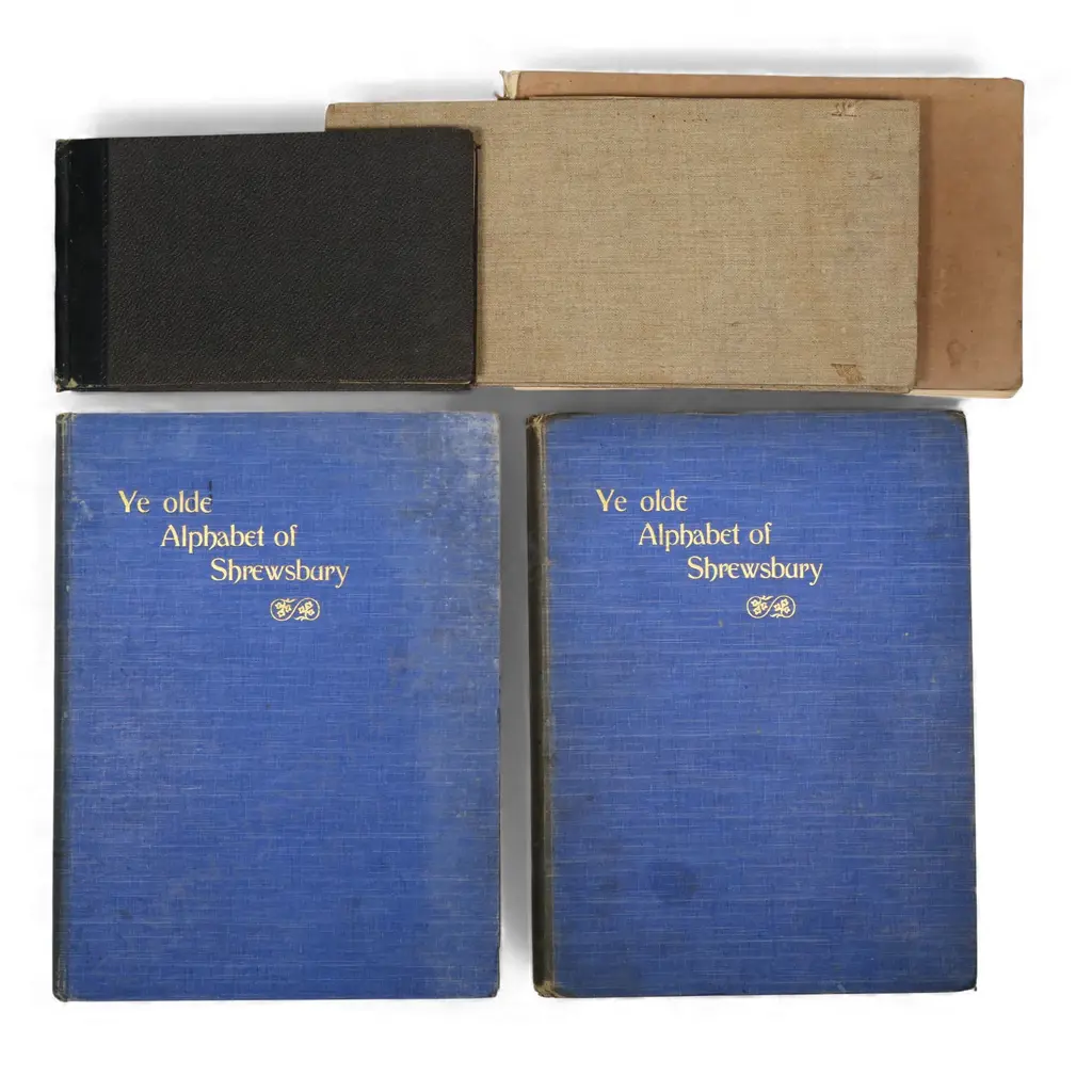 1896 decorated leather bound hand illustrated and written book 'Ye Olde Alphabet of Shrewsbury', Image 1++