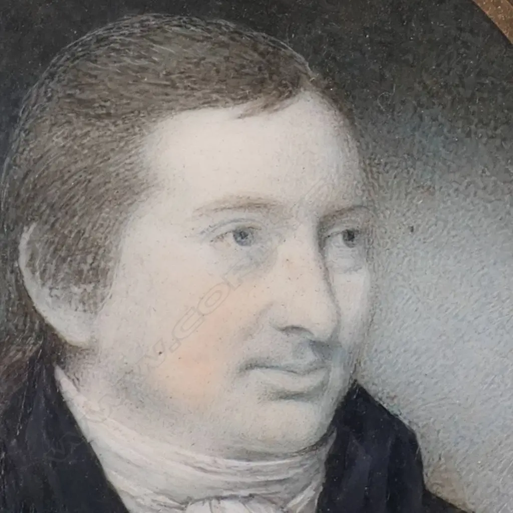 An early 19thC hand painted portrait miniature, Image 1++