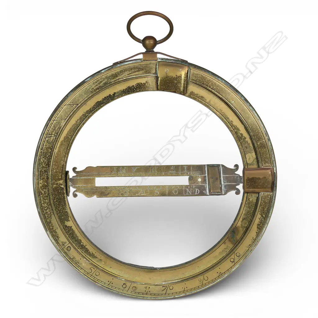 A good c. brass universal equinoctial ring dial, English, Image 1++