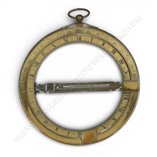 A good c. brass universal equinoctial ring dial, English,