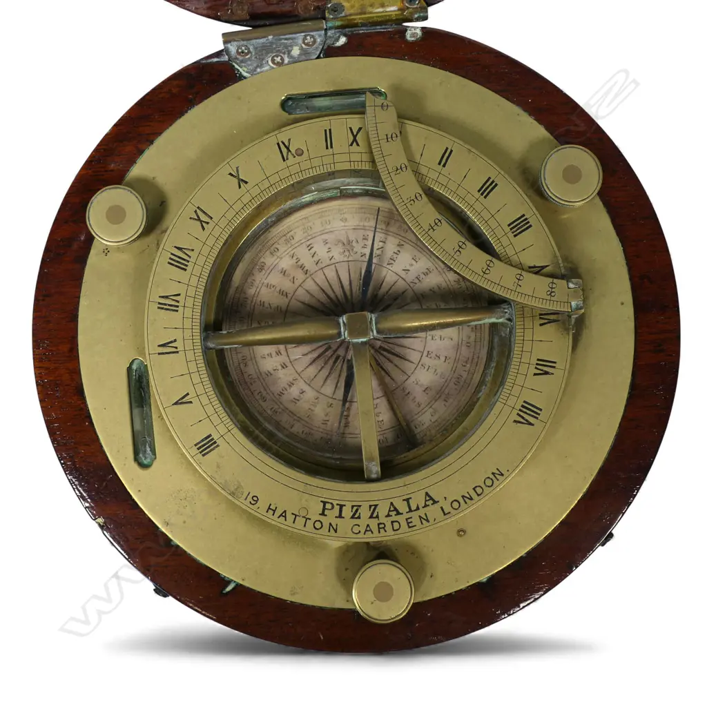 An 18th/19thC equinoctial sun dial by Pizzala of 19 Hatton Gardens London, Image 1++