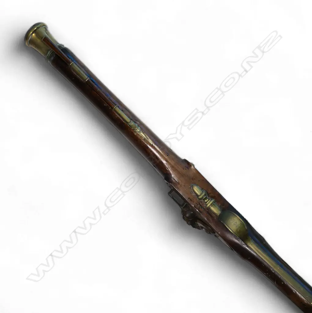 A good late 18thC sea service brass barreled flintlock blunderbuss, Image 1++