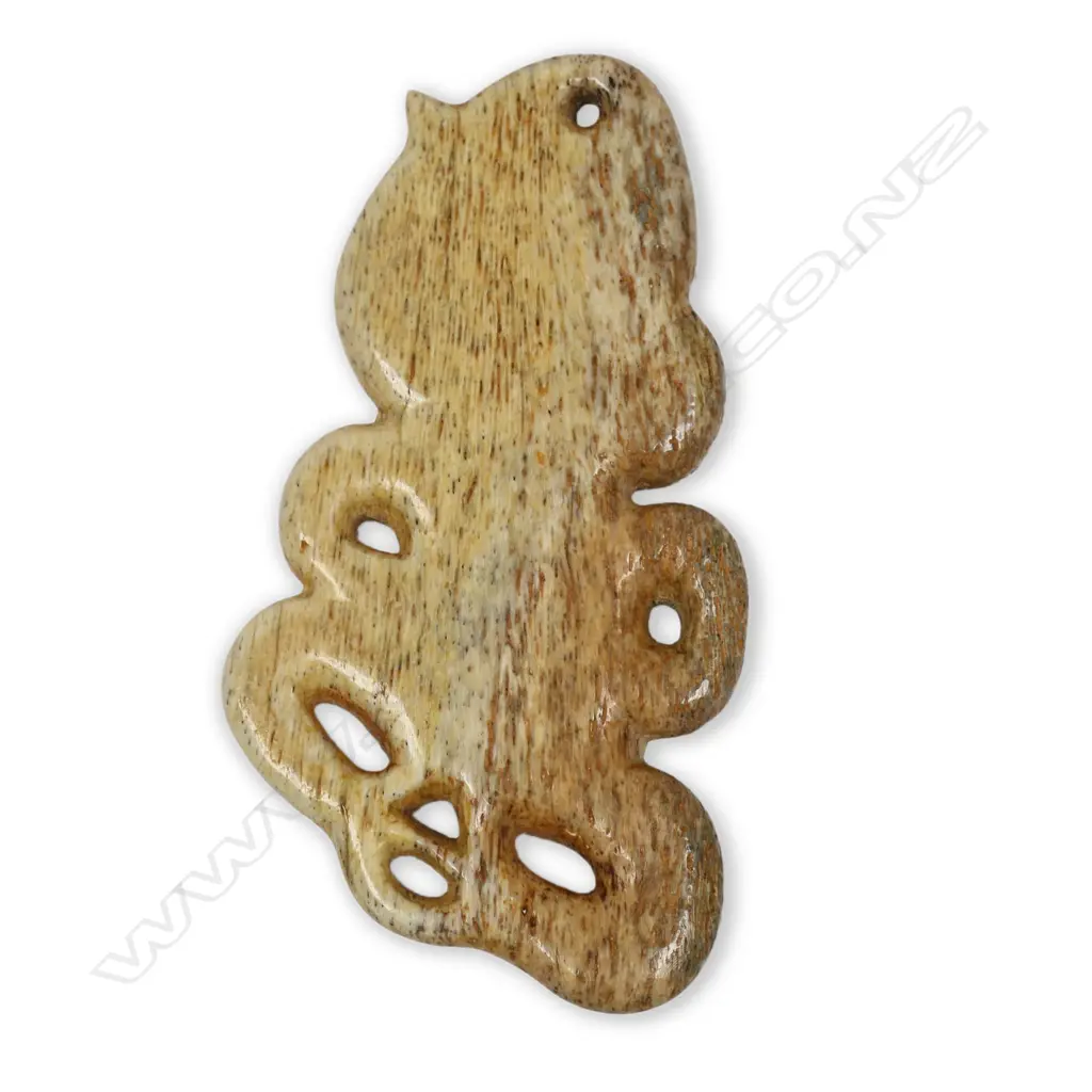 David Tuart carved whalebone hei tiki, Image 1++