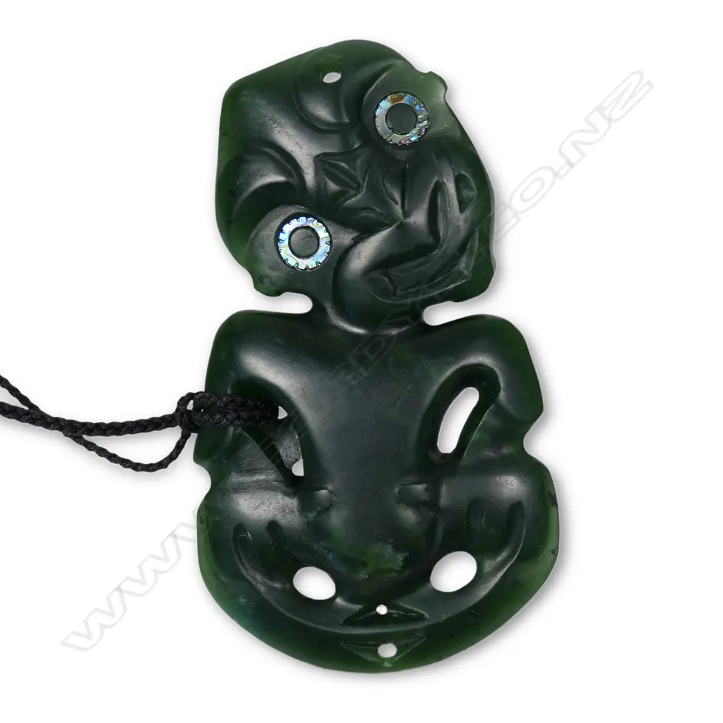 An uncommon Charlie Raponi Wilson carved double sided hei tiki, Image 1++