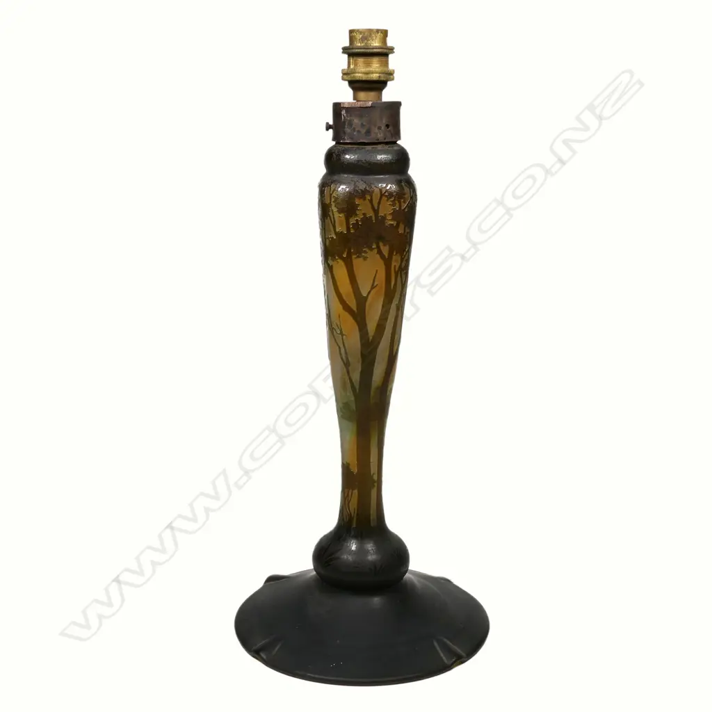 A c.1900 French cameo glass table lamp, Image 1++