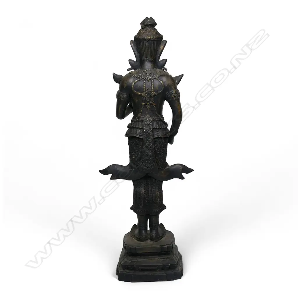 An antique Thai gilt bronze standing guardian spirit, Image 1++