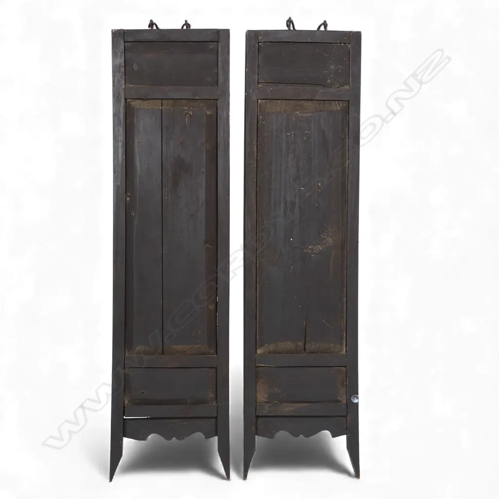 A pair of 19thC frame Chinese tiles, Image 1++