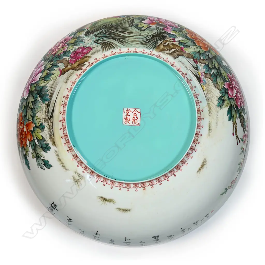 A massive 20thC Chinese famille rose egg shell porcelain bowl, Image 1++