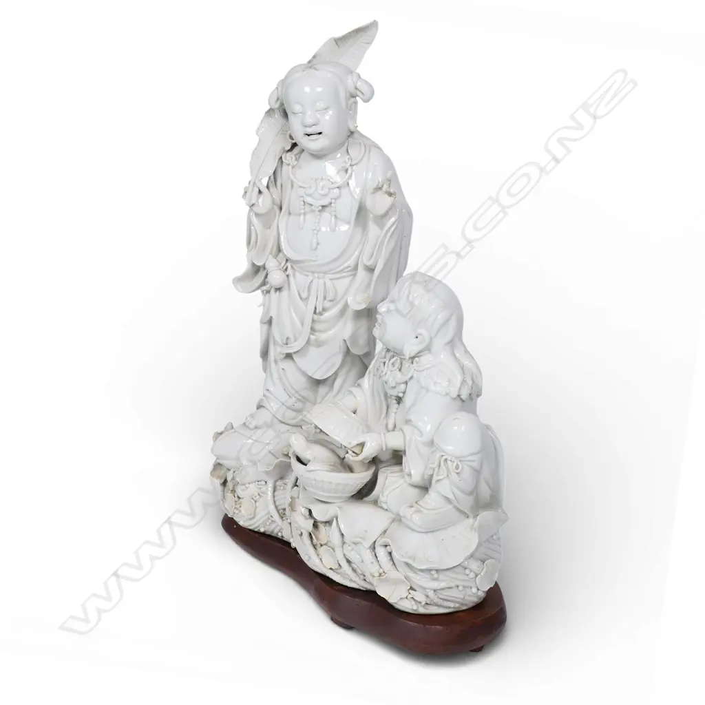 A blanc de chine group of the HeHe Erxian, Image 1++