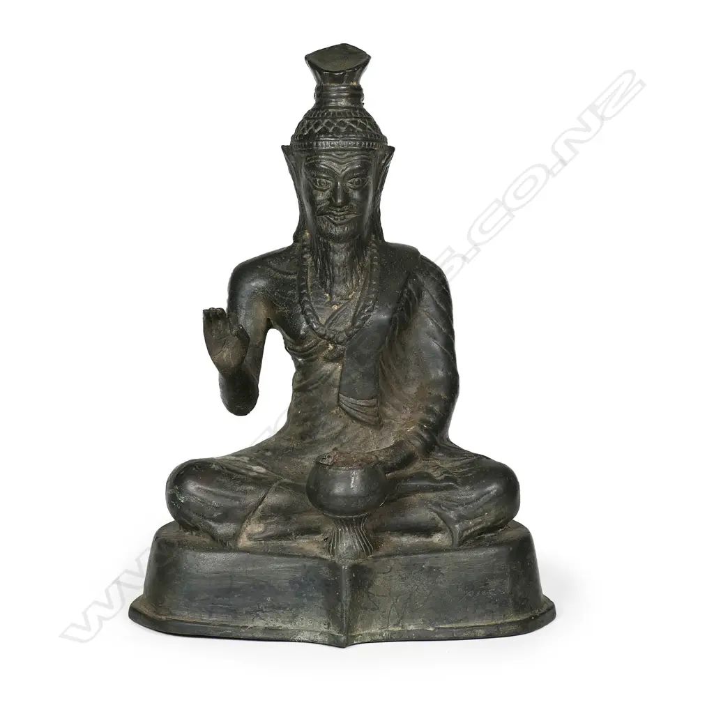 A Chinese bronze seated bearded immortal, Image 1++