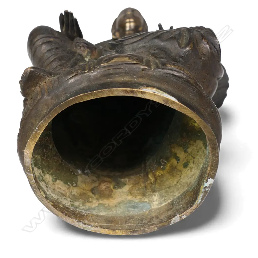 A 19thC Chinese bronze seated Guan Yin, Image 1++