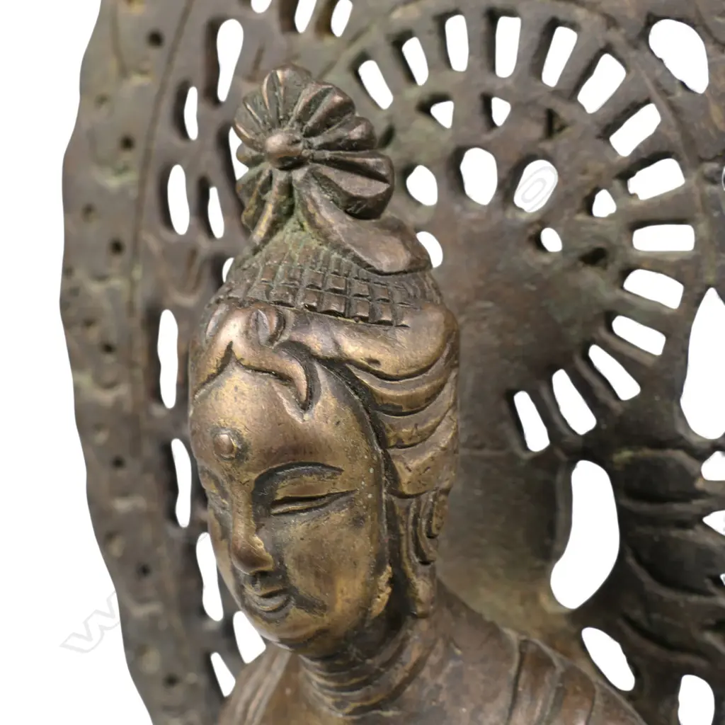 A 19thC Chinese bronze seated Guan Yin, Image 1++