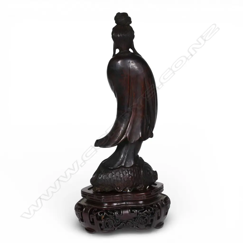 A reputedly Qing Dynasty carved wood Guanyin, Image 1++