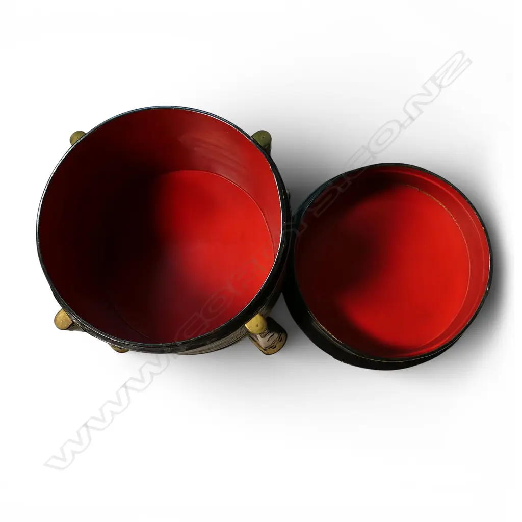 A vintage Japanese black lacquered hokai storage vessel, Image 1++