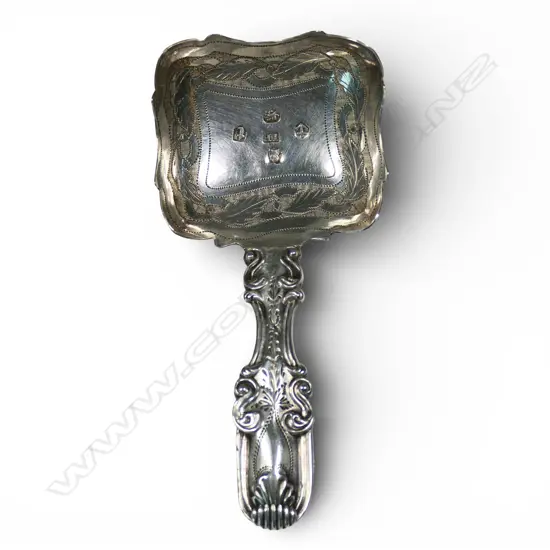 A George IV silver caddy spoon,