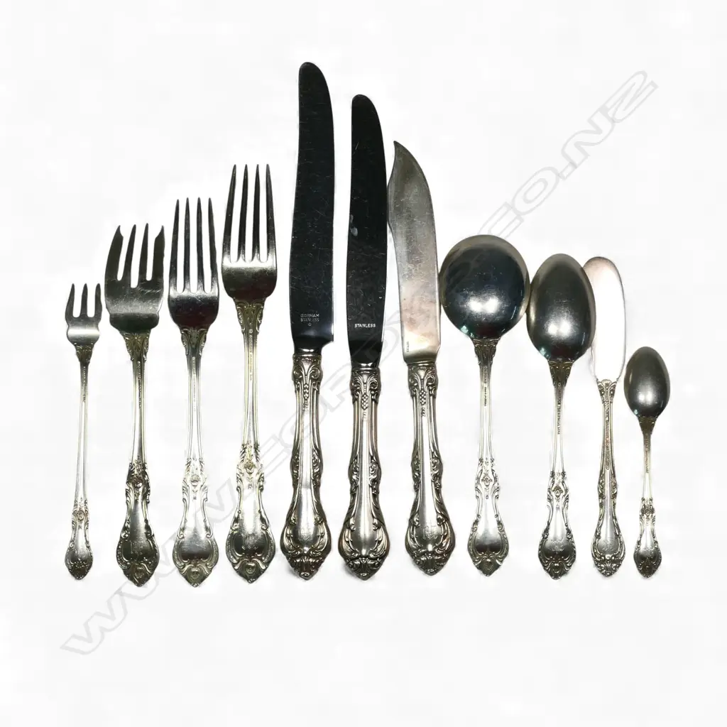Vintage Gorham sterling silver 12 person banquet cutlery canteen, Image 1++