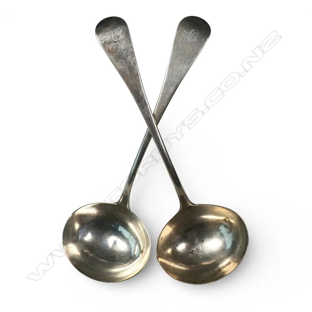 A pair of George IV silver sauce ladles, Image 1++