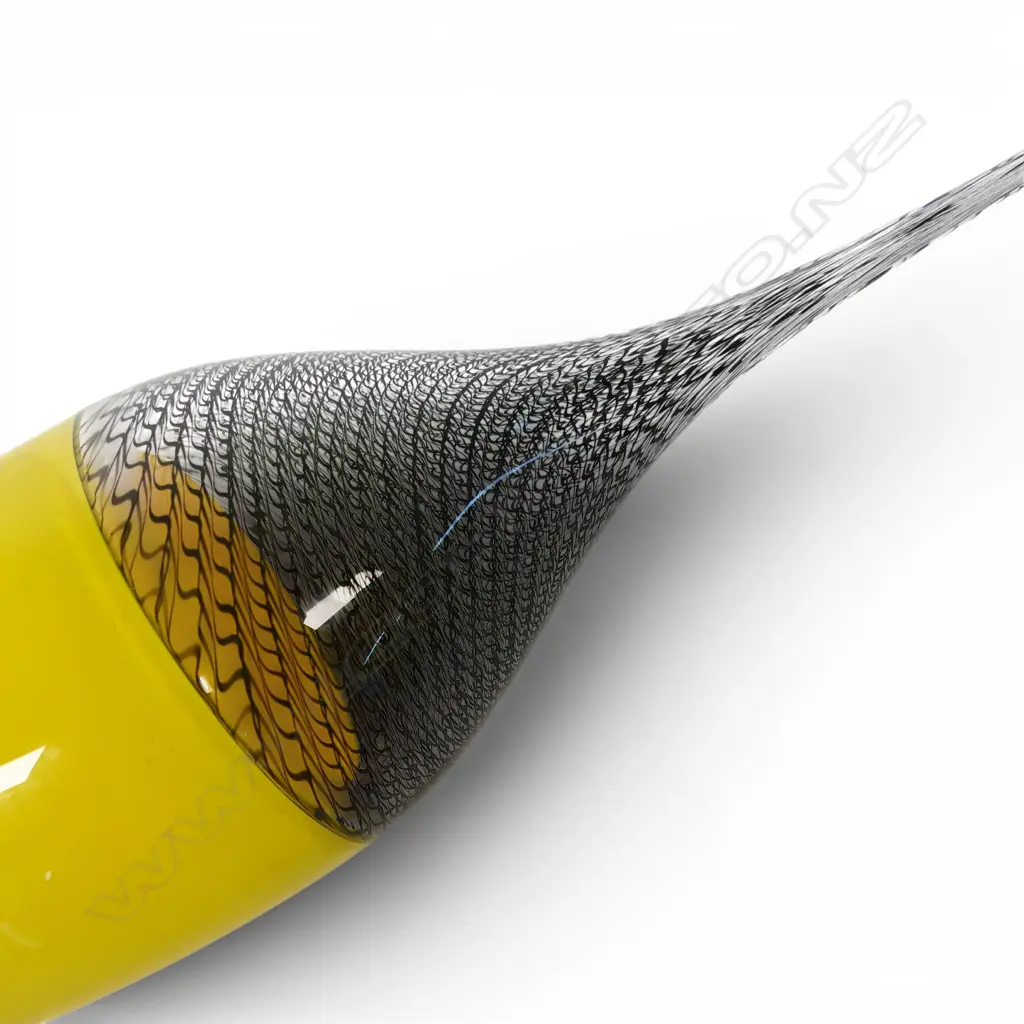 Katie Brown (Whanganui) tall hand blown glass vessel 'Incalmo Citron', Image 1++