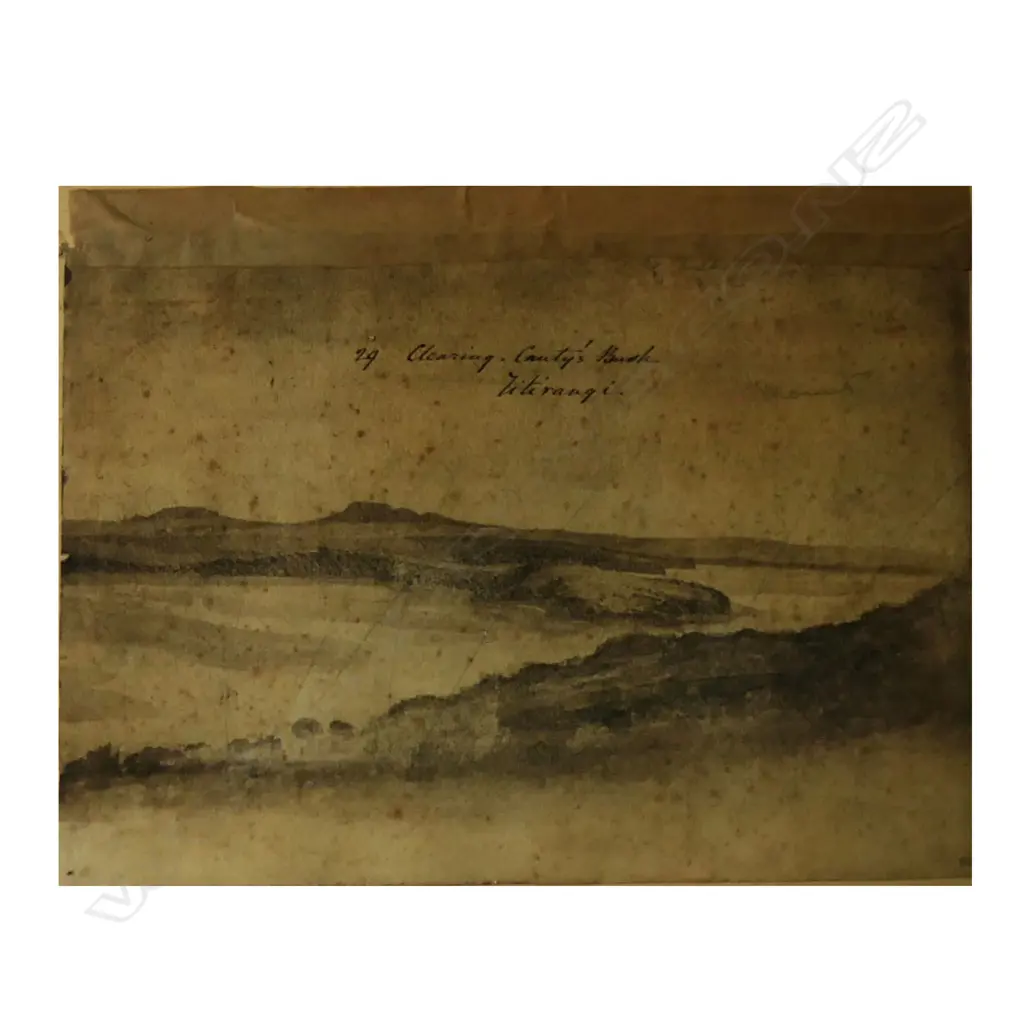 John Kinder (1819-1903) 'Clearing Canty's Bush. Titirangi', Image 1++