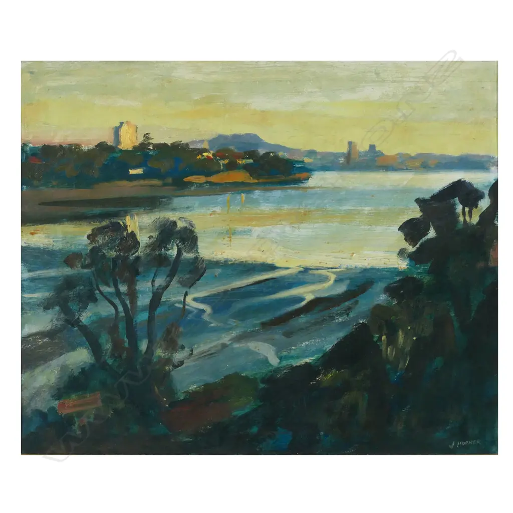 John Horner (NZ 1944-) Auckland Landscape with Rangitoto in Background, Image 1++