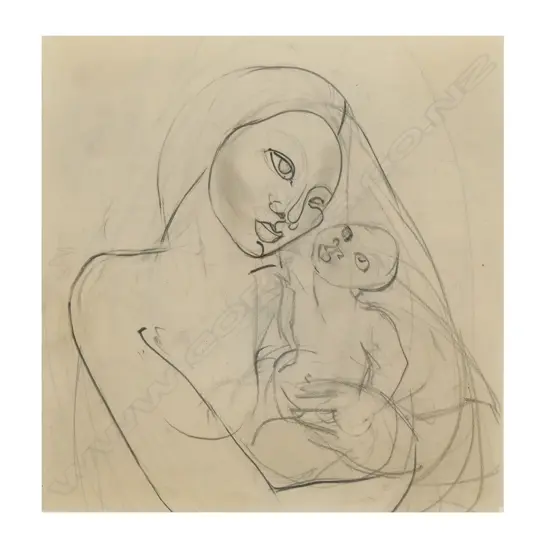 Louise Henderson (NZ 1902-1994) Mother and Child,