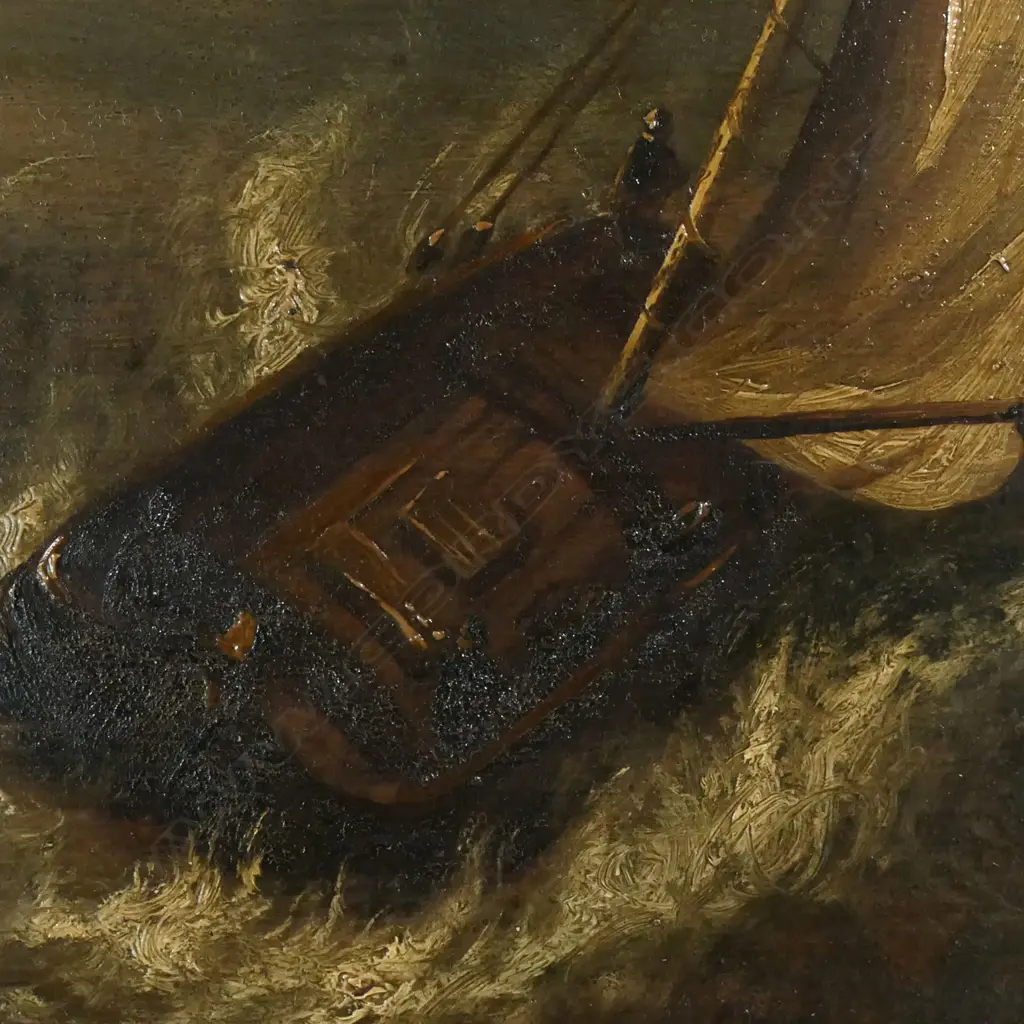 19thC artist unknown 'Sail Boats in a Rough Sea', Image 1++