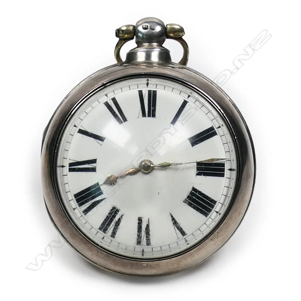 An antique silver pair case watch by Samuel Sharpe, Retford, Image 1++