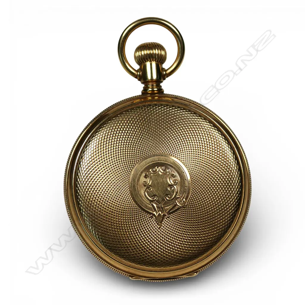 A late 19thC 14ct gold full hunter Elgin pocket watch, Image 1++