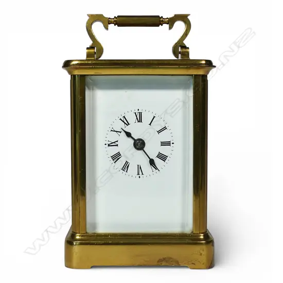 A late 19thC French brass cased carriage clock,