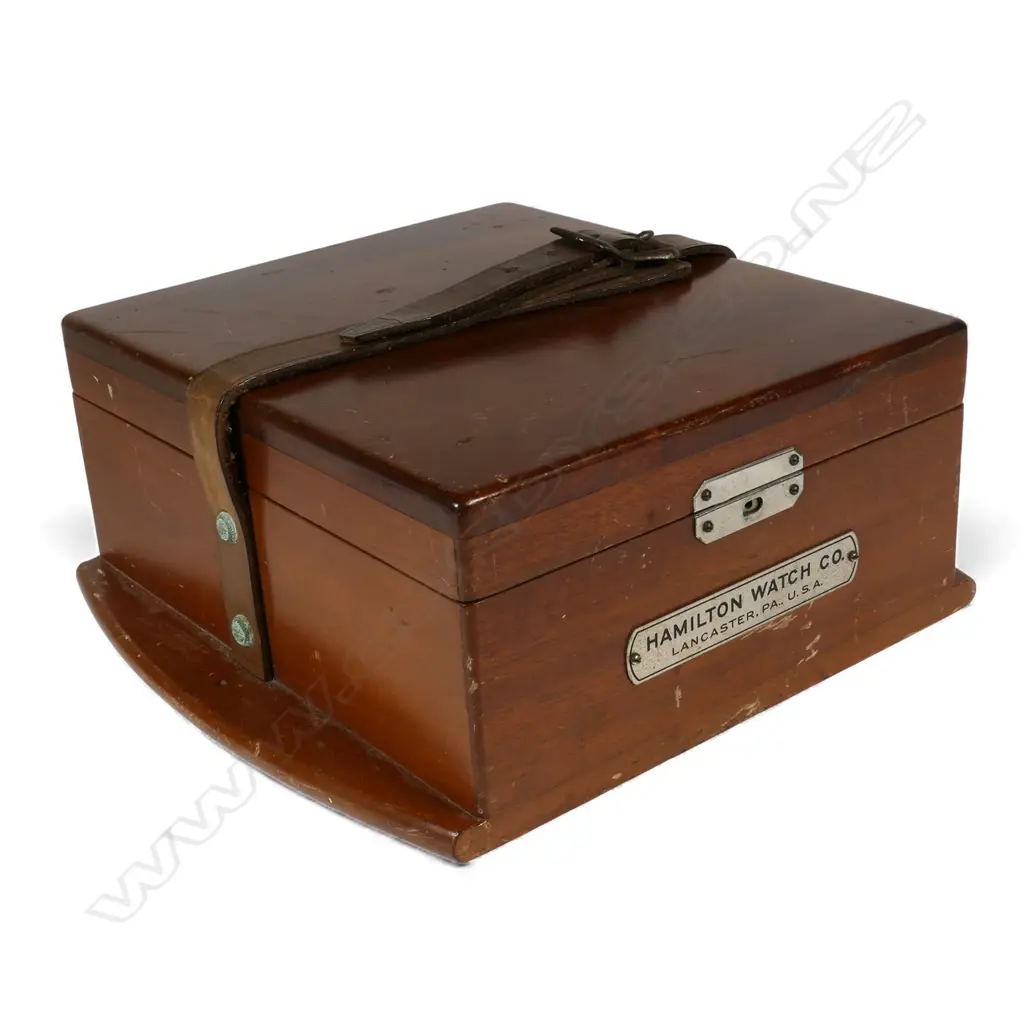 A 1941 Hamilton Watch Co, Lancaster, PA., USA Model 22 WWII US Navy cased chronometer deck watch, Image 1++